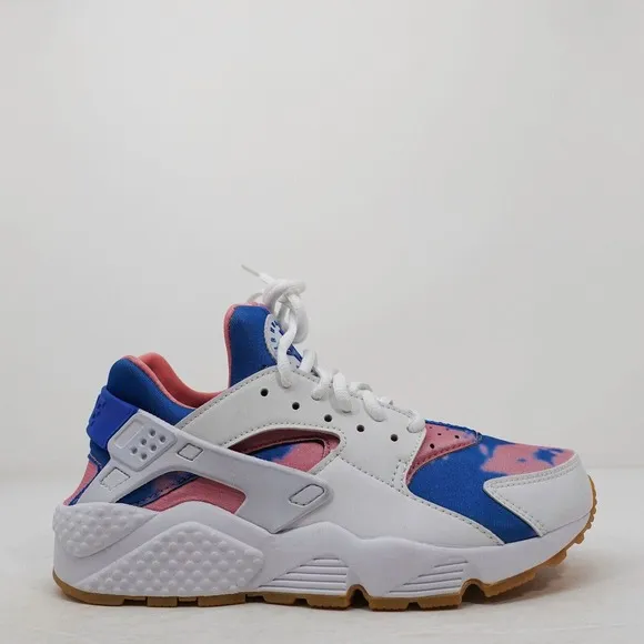 Nike Air Huarache Run Print Tie Dye Nebula White Blue AQ0551-100 Women Size 6.5
