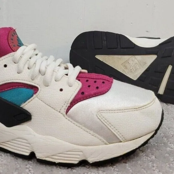 Nike Air Huarache Run Women's Sz 8 White Emerald Running Shoes 634835/107