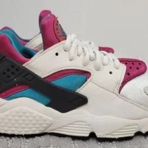 Nike Air Huarache Run Women's Sz 8 White Emerald Running Shoes 634835/107