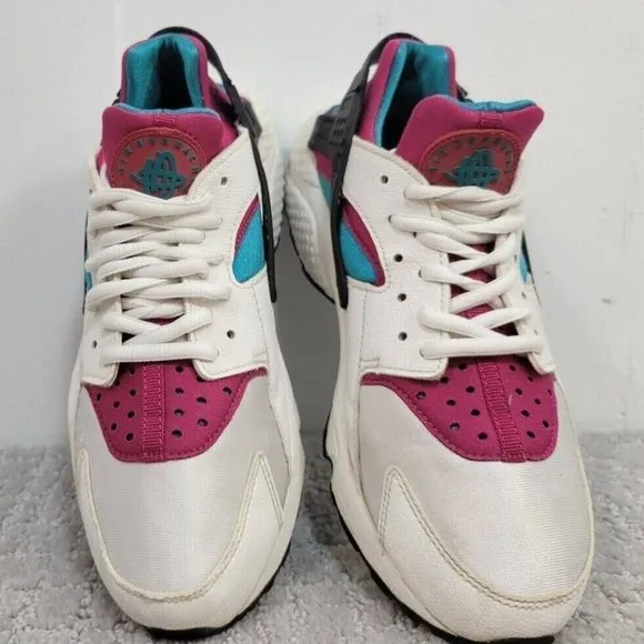 Nike Air Huarache Run Women's Sz 8 White Emerald Running Shoes 634835/107