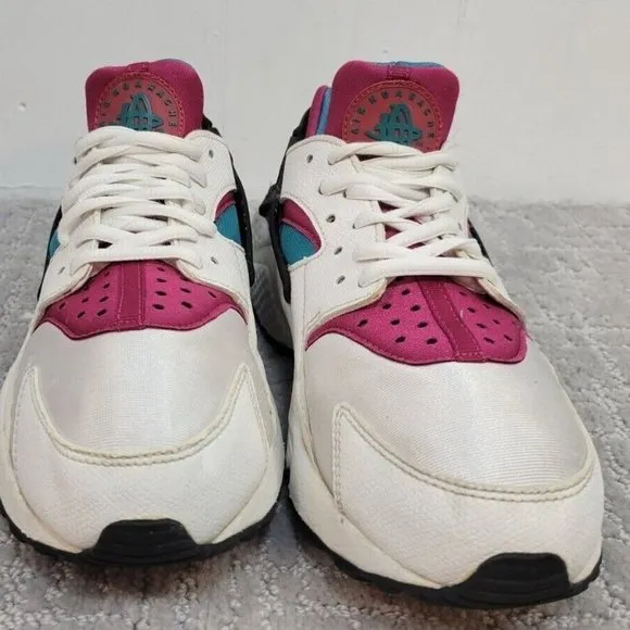 Nike Air Huarache Run Women's Sz 8 White Emerald Running Shoes 634835/107