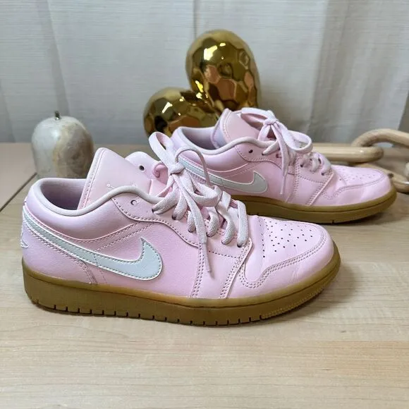 Nike Air Jordan 1 Low Pink Gum Bottom Sneakers‎ Casual Shoes Women's 8
