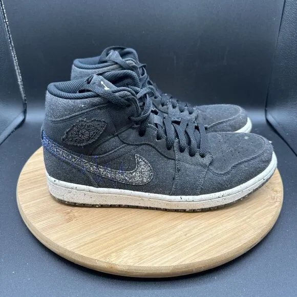 Nike Air Jordan 1 Mid 'Crater' Mens Size 8 Shoes DM3529-001 Black Blue Sneakers