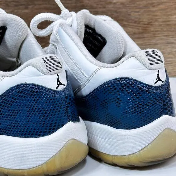 Nike Air Jordan 11 Retro Low Snakeskin Navy CD6847-102 Size 6.5Y/ Womens 8