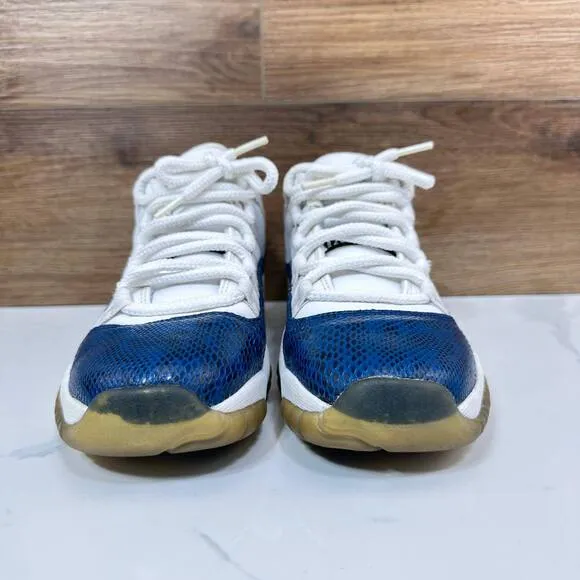 Nike Air Jordan 11 Retro Low Snakeskin Navy CD6847-102 Size 6.5Y/ Womens 8