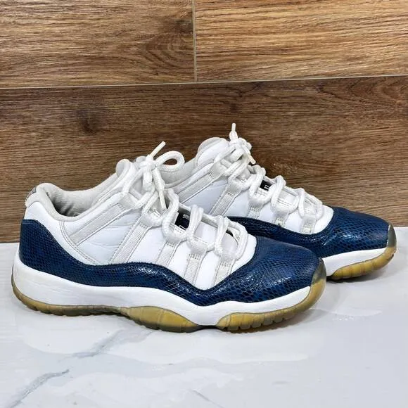 Nike Air Jordan 11 Retro Low Snakeskin Navy CD6847-102 Size 6.5Y/ Womens 8