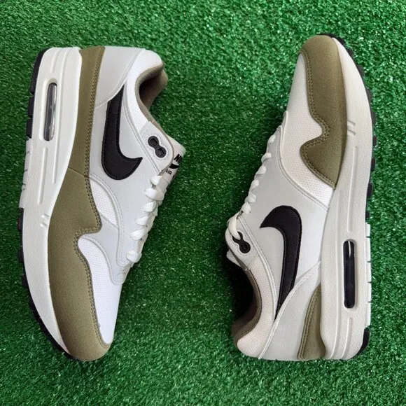Nike Air Max 1 Low Mens Running Shoes White Green FD9082-102 VNDS Sz 8