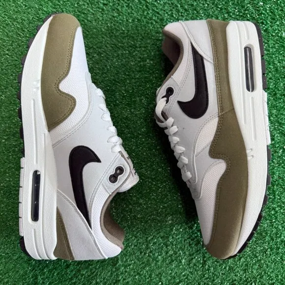 Nike Air Max 1 Low Mens Running Shoes White Green FD9082-102 VNDS Sz 8