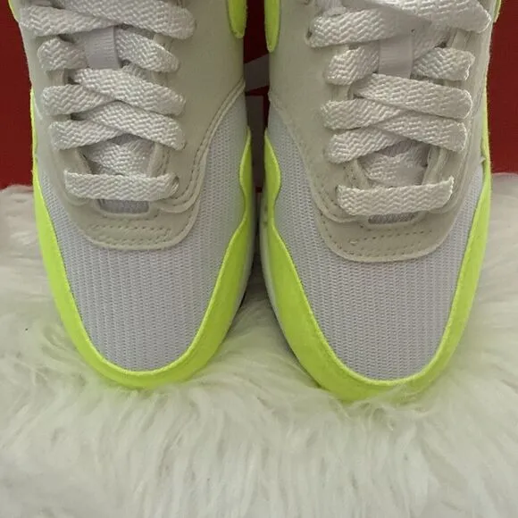 Nike Air Max 1 Women's Size 6 White Volt Yellow Casual Shoes DZ2628-100 NEW