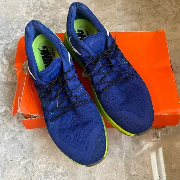 Nike Air Max 2015 Deep Royal Volt  Men's Running Shoes Size 12