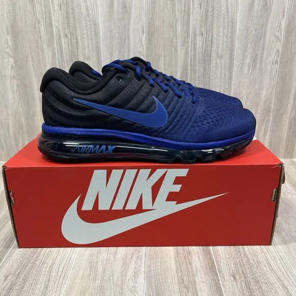 Nike Air Max 2017 Mens Sneakers Running Shoes Blue Black 849559-401 Mens Sz 10