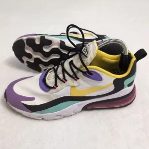 Nike Air Max 270 React Geometric Art Sneakers White/Violet Size 12‎ AT6174-101