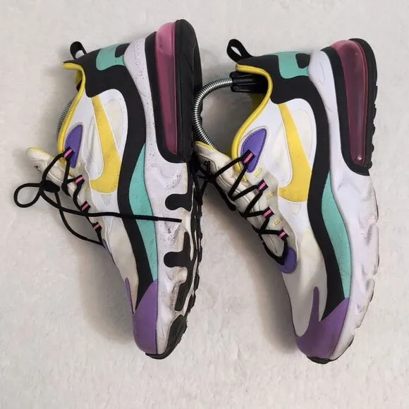 Nike Air Max 270 React Geometric Art Sneakers White/Violet Size 12‎ AT6174-101