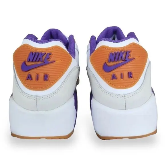 Nike Air Max 90 LTR GS Sneakers Shoes Size 6Y White/Action Grape DV3607-103 (b)