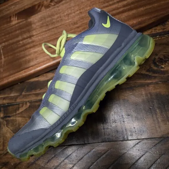 Nike Air Max 95 360 GS‎ Shoes Sneakers Grey Volt Size 6.5Y CLEAN 512169-003 AS2