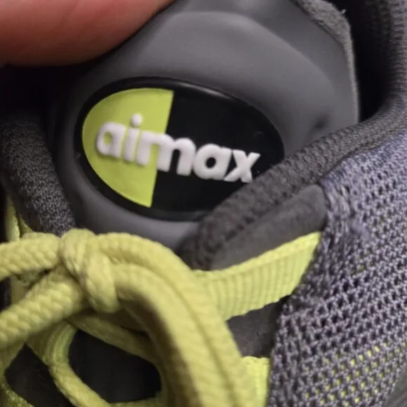 Nike Air Max 95 360 GS‎ Shoes Sneakers Grey Volt Size 6.5Y CLEAN 512169-003 AS2