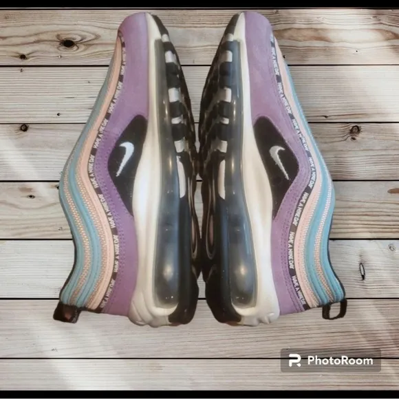 Nike Air Max 97 SE ' HAVE A NIKE DAY 'purple / blue running shoes size 6.5Y