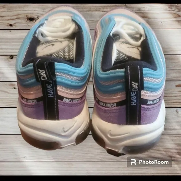 Nike Air Max 97 SE ' HAVE A NIKE DAY 'purple / blue running shoes size 6.5Y