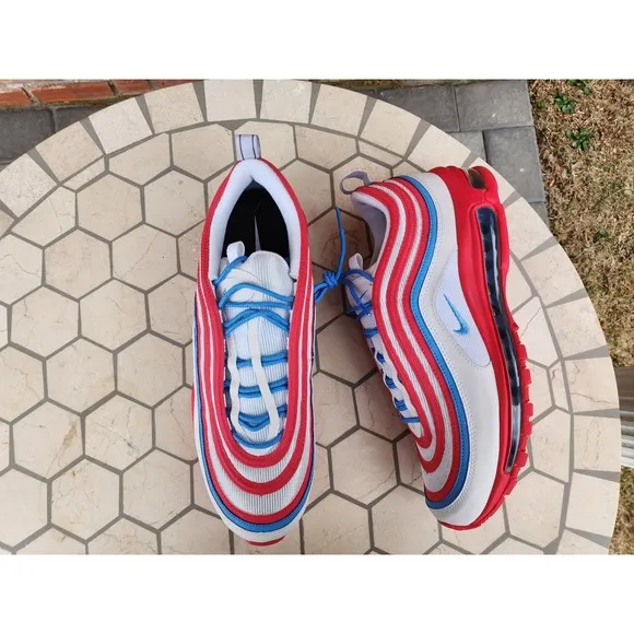 Nike Air Max 97 Shoe Pink Foam Nby Pink Blue Bubble Gum Custom Men's Sz 11.5