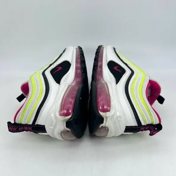 Nike Air Max 97 White Rush Pink Volt Sneakers Youth Shoes CJ9978-100 Size 6.5Y