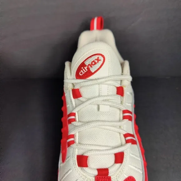 Nike Air Max 98 Men’s Athletic University Red White Sneakers Retro Shoes Sz 10.5