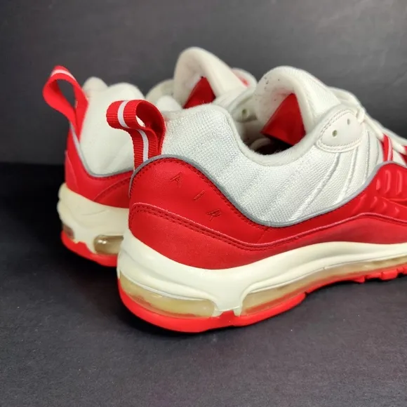 Nike Air Max 98 Men’s Athletic University Red White Sneakers Retro Shoes Sz 10.5