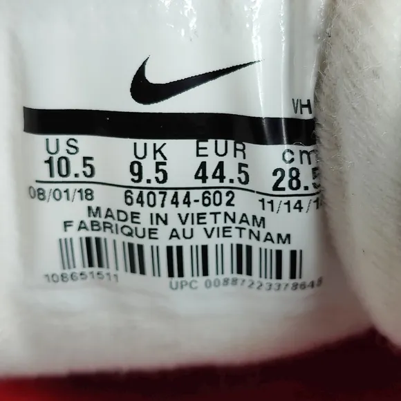 Nike Air Max 98 Men’s Athletic University Red White Sneakers Retro Shoes Sz 10.5