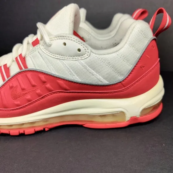 Nike Air Max 98 Men’s Athletic University Red White Sneakers Retro Shoes Sz 10.5