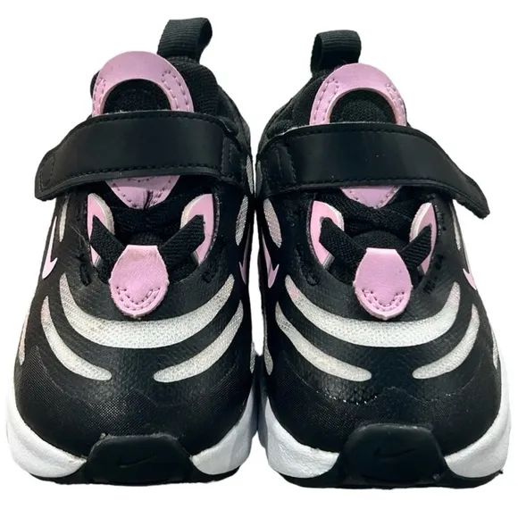Nike Air Max Lace Up Exosense Infant Toddler Pink &amp; Black Sneakers ShoesSize 4