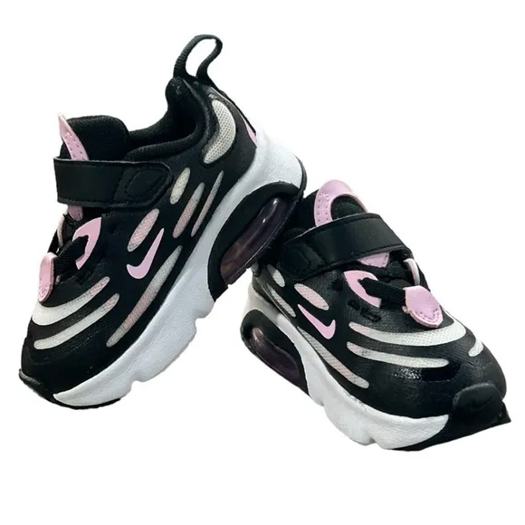 Nike Air Max Lace Up Exosense Infant Toddler Pink &amp; Black Sneakers ShoesSize 4