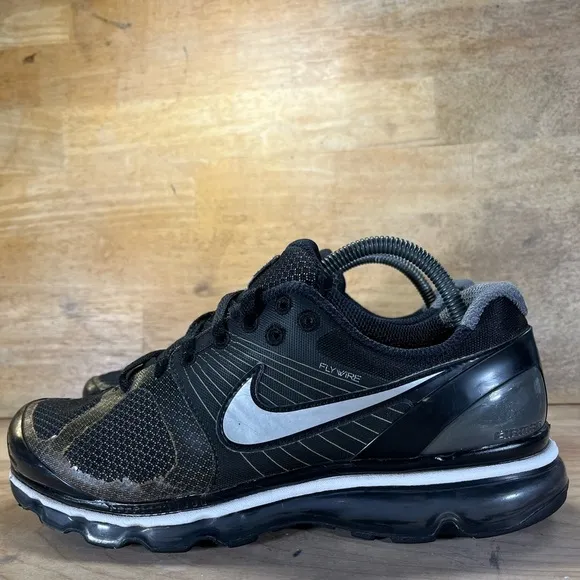 Nike Air Max Plus 2010 Mens Size 9 Shoes Sneakers Black Silver 386368-005