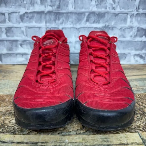 Nike Air Max Plus University Red Black Running Shoes 852630-603 Mens Size 10