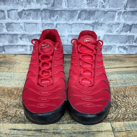 Nike Air Max Plus University Red Black Running Shoes 852630-603 Mens Size 10