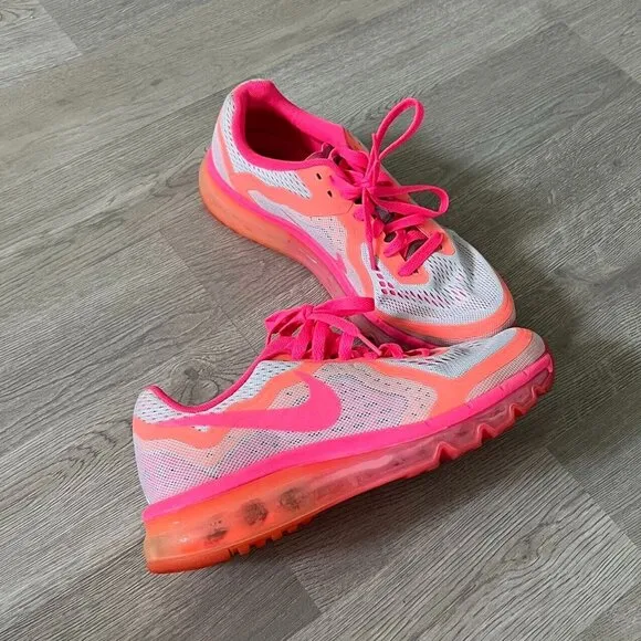 Nike Air Max Pure Platinum/Bright Mango Women 8.5 also Girls Running Shoes