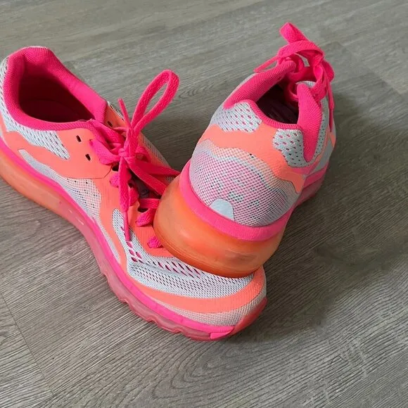 Nike Air Max Pure Platinum/Bright Mango Women 8.5 also Girls Running Shoes