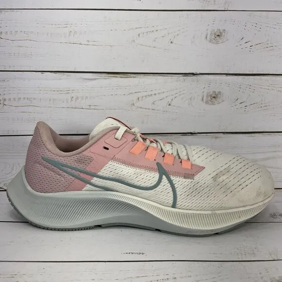 Nike Air Pegasus 38 Running Shoes Womens Size 9.5 White Pink Athletic Sneaker