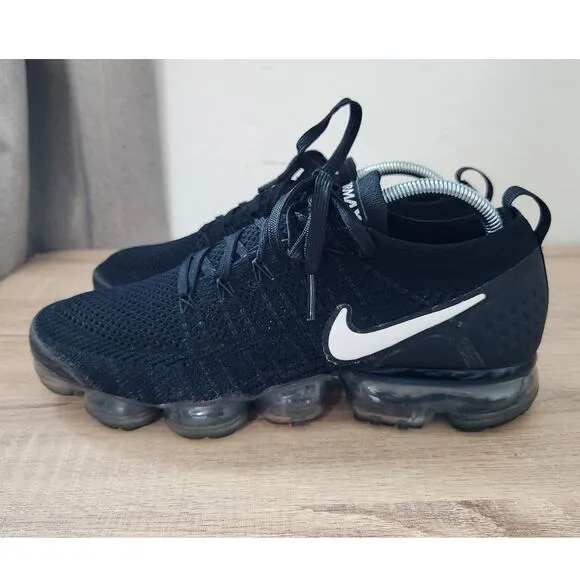 Nike Air VaporMax Flyknit 2 Men's 9.5 Shoes Black 942842-001 Running Sneakers