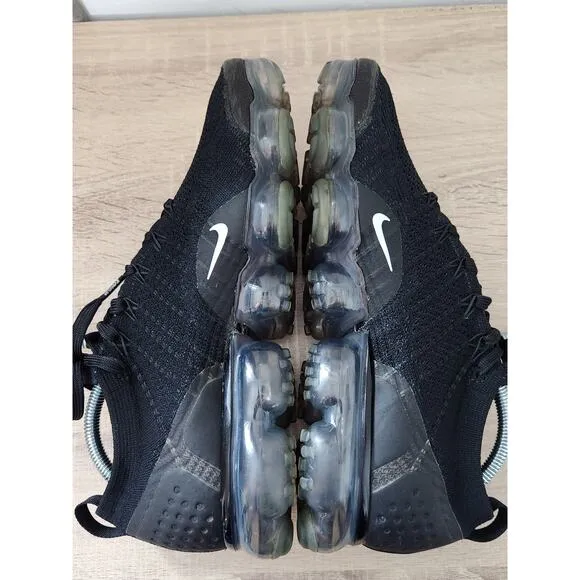 Nike Air VaporMax Flyknit 2 Men's 9.5 Shoes Black 942842-001 Running Sneakers