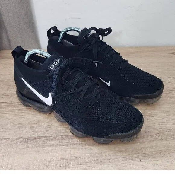 Nike Air VaporMax Flyknit 2 Men's 9.5 Shoes Black 942842-001 Running Sneakers