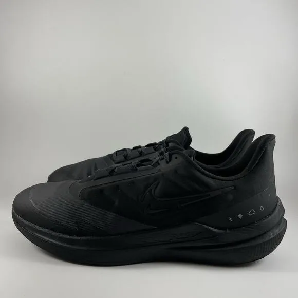 Nike Air Winflo 9 Shield Triple Black Mens Size 13 DM1106-007 Running Shoes