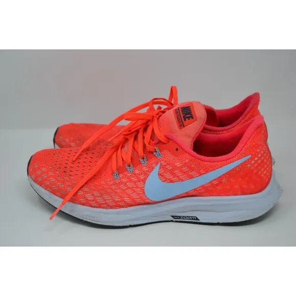 Nike Air Zoom Pegasus 35 942851-600 Mens 9.5 Sneakers Orange White Running Shoes