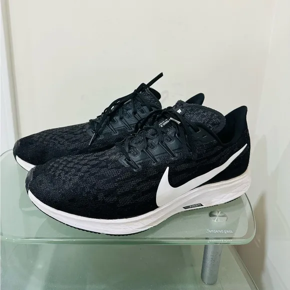 Nike Air Zoom Pegasus 36 (4E) Mens Running Shoes, Blac White AQ2205-001, Sz 15