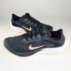 Nike Air Zoom Pegasus 37 FlyEase Running Sneakers Shoes Black Coral Orange Men 9