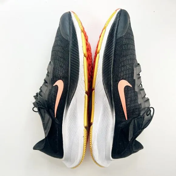 Nike Air Zoom Pegasus 37 FlyEase Running Sneakers Shoes Black Coral Orange Men 9