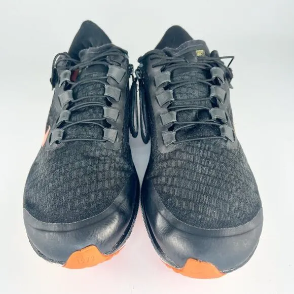 Nike Air Zoom Pegasus 37 FlyEase Running Sneakers Shoes Black Coral Orange Men 9