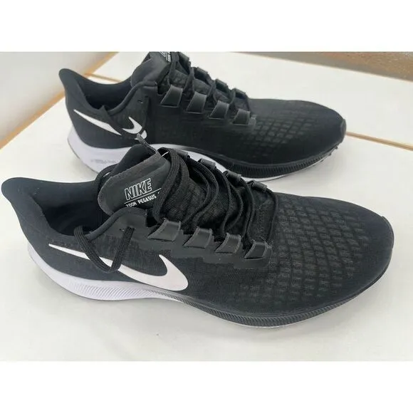 Nike‎ Air Zoom Pegasus 37 Running Shoes Men's Size 13 Black White BQ9646-009