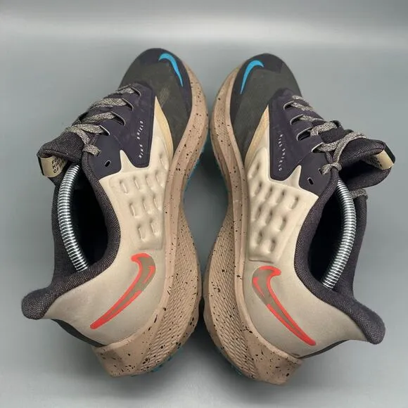 Nike Air Zoom Pegasus 39 Shield Men's 10.5 Brown Running Shoes Lace-Up Low Top