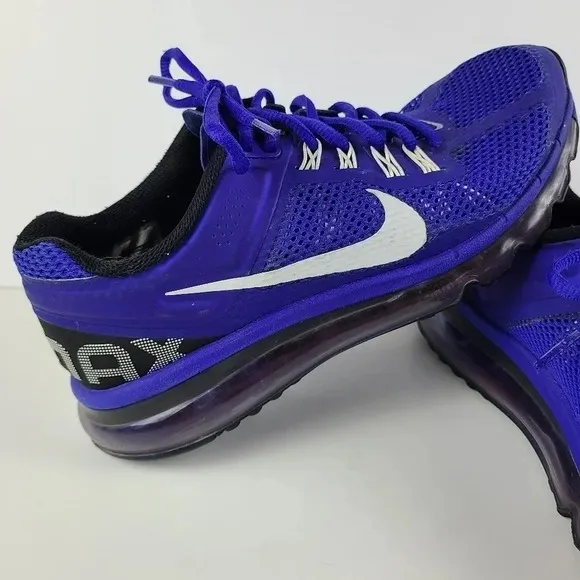 Nike big kids Air Max 2013 running shoes in hyper blue/white