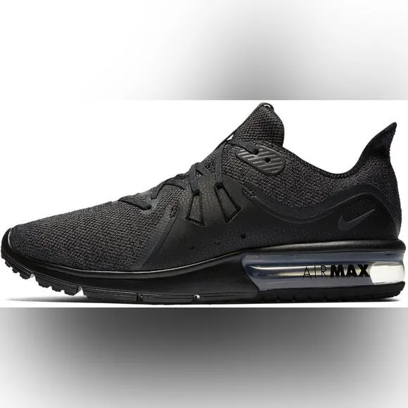 NIKE |  Black Air Max Sequent 3  &quot;Black Anthracite&quot; Men's Running Athletic Shoes