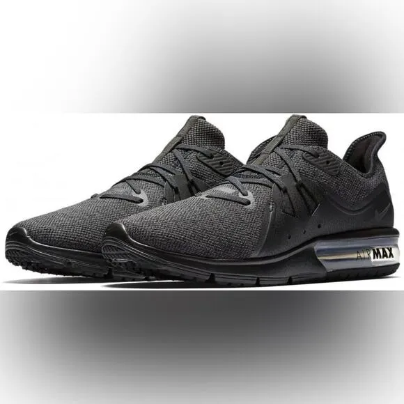 NIKE |  Black Air Max Sequent 3  &quot;Black Anthracite&quot; Men's Running Athletic Shoes